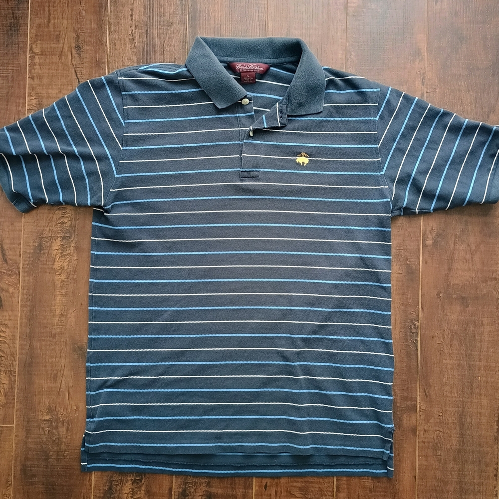 Brooks Brothers Striped Navy Polo Shirt- Youth XL